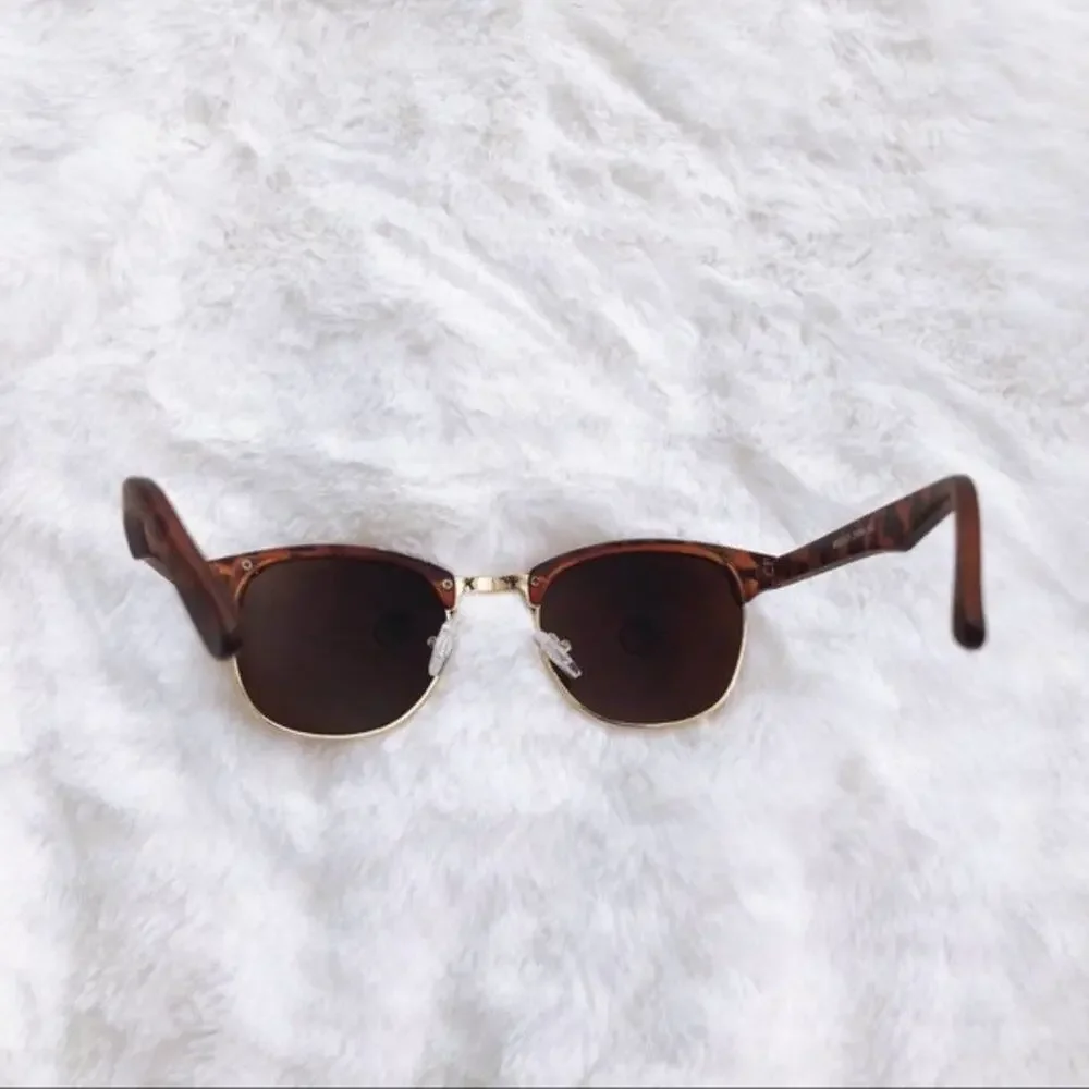 Colby Print & Gold Horn Rimmed Sunglasses